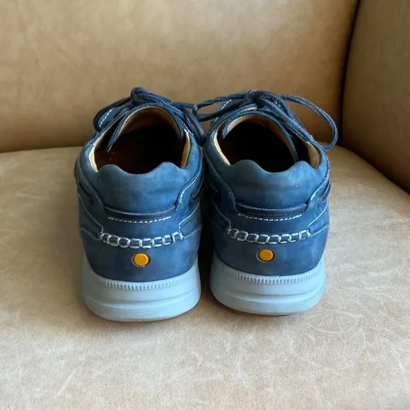 Samuel Hubbard Men's Classic Boat Shoes Blue Leather Size 10.5