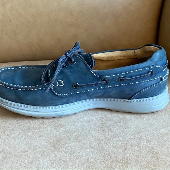 Samuel Hubbard Men's Classic Boat Shoes Blue Leather Size 10.5