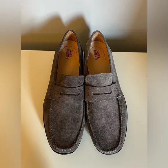 Samuel Hubbard Mens Sz 13 Free Spirit Gray Suede Casual Shoes Driving Moccasin