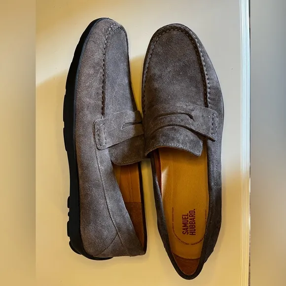 Samuel Hubbard Mens Sz 13 Free Spirit Gray Suede Casual Shoes Driving Moccasin