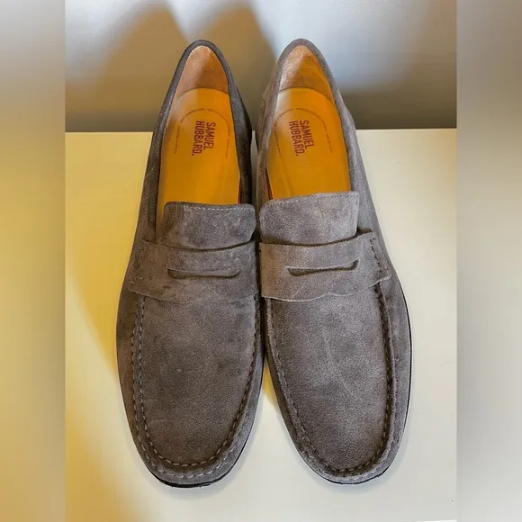 Samuel Hubbard Mens Sz 13 Free Spirit Gray Suede Casual Shoes Driving Moccasin