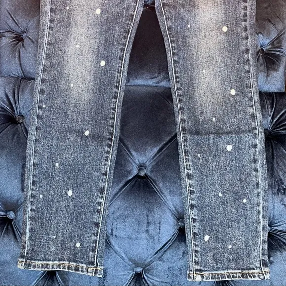 Sandrine Rose xFree People Blue w/white Polka Dots Medium Skinny Jeans Sz29