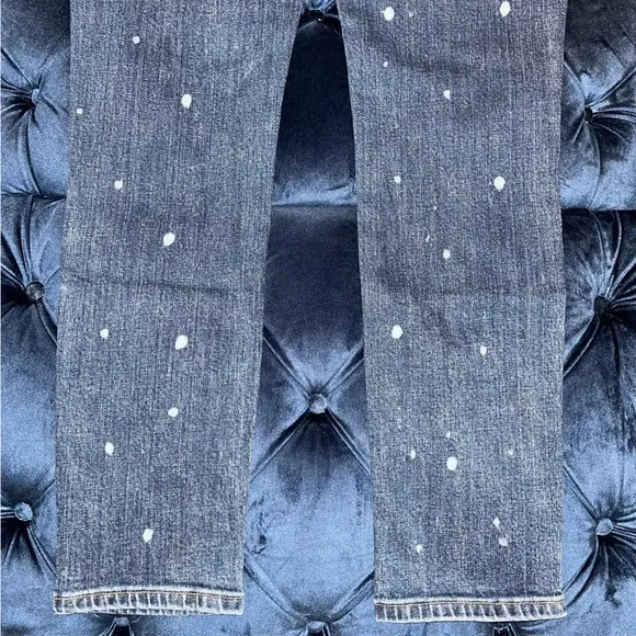 Sandrine Rose xFree People Blue w/white Polka Dots Medium Skinny Jeans Sz29