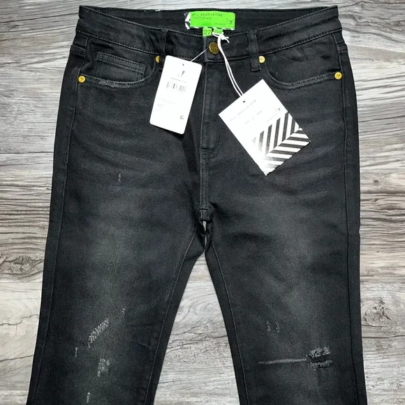 Sandrine Rose xFree People Size 27 Rock Black Distressed Skinny Jeans