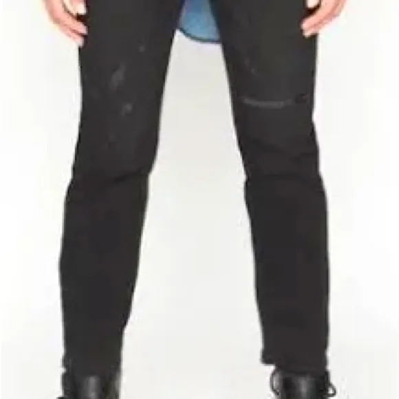 Sandrine Rose xFree People Size 27 Rock Black Distressed Skinny Jeans