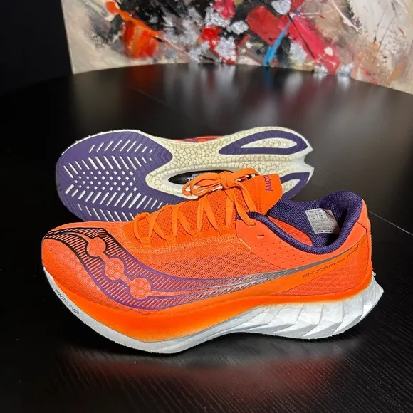 Saucony endorphin pro 4 carbon plated race running shoes size 11 orange