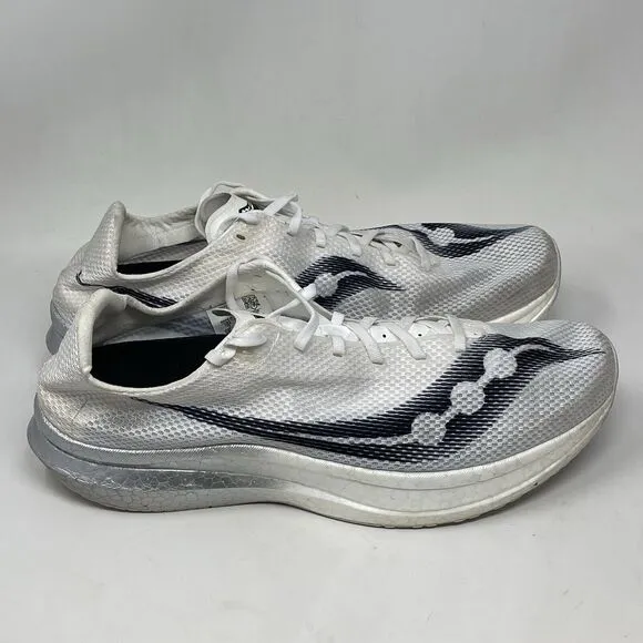 Saucony Endorphin Pro Plus Shoes Mens 13 White Mesh Lightweight Running Sneakers