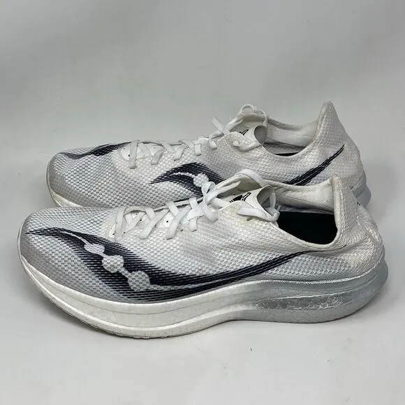 Saucony Endorphin Pro Plus Shoes Mens 13 White Mesh Lightweight Running Sneakers