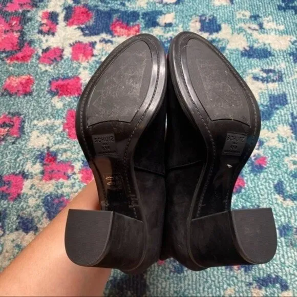 SCHUTZ Fabricia Chelsea Ankle Boot in Black Suede