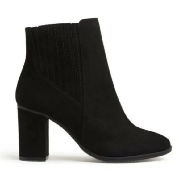 SCHUTZ Fabricia Chelsea Ankle Boot in Black Suede
