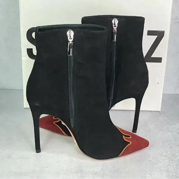Schutz Lauan Ankle Boots Heels Black Booties
