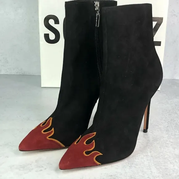 Schutz Lauan Ankle Boots Heels Black Booties