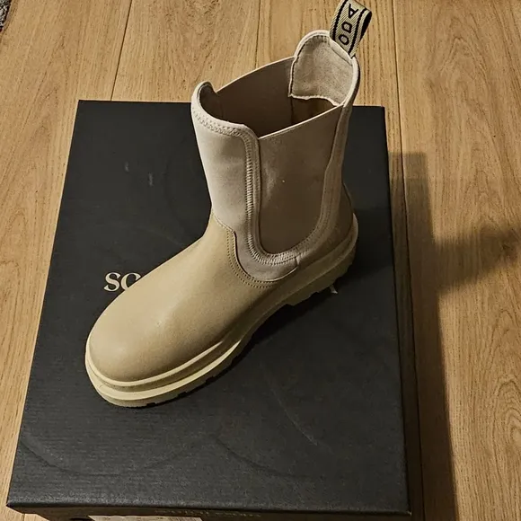Scotch &amp; Soda Aubri Light Sand Chunky Leather Boots EU 38 / US 7.5 New in Box