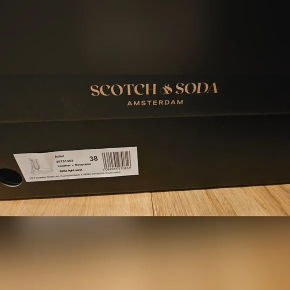 Scotch &amp; Soda Aubri Light Sand Chunky Leather Boots EU 38 / US 7.5 New in Box
