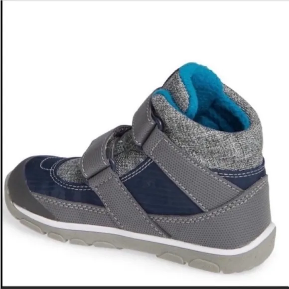 See Kai Run Atlas II Waterproof Insulated Snow Boots Shoes Boys Navy Gray NWT