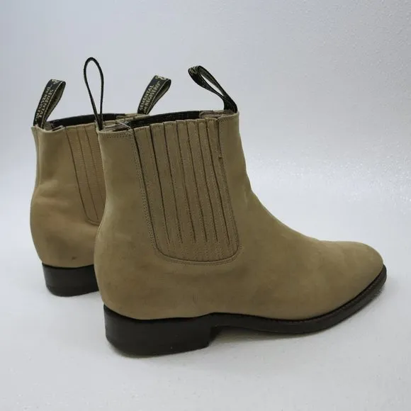 Semental de Registro Dirty Nubuck Leather Chelsea Boots Made in Mexico 28 9