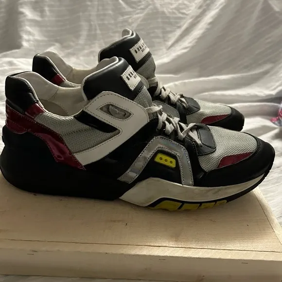 Serafini Italian fashion sneakers shoes US black Red Gray Size US 11 Eur 45 RARE