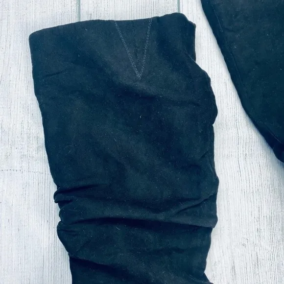 Seychelles black suede heeled slouchy almond toe boots size 9