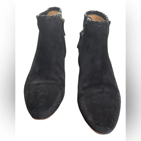 Sezane Black Suede Gabriella Ankle Boots Size 38 / US Size 7