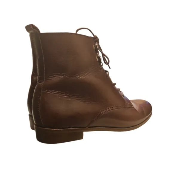 SEZANE | Eugenie Brown Leather Ankle Boots in Size EU 36 / US 6