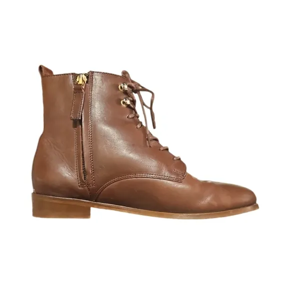 SEZANE | Eugenie Brown Leather Ankle Boots in Size EU 36 / US 6