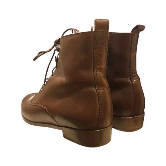 SEZANE | Eugenie Brown Leather Ankle Boots in Size EU 36 / US 6