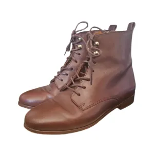 SEZANE | Eugenie Brown Leather Ankle Boots in Size EU 36 / US 6