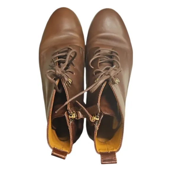 SEZANE | Eugenie Brown Leather Ankle Boots in Size EU 36 / US 6