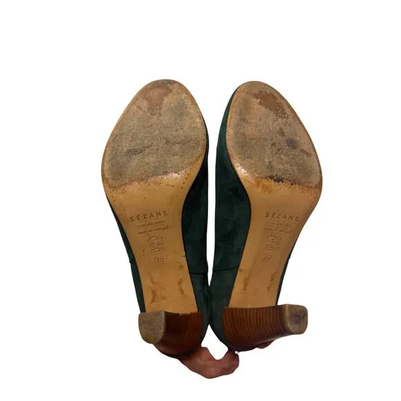Sezane Green Suede Boots Sz. 39 (US 8)