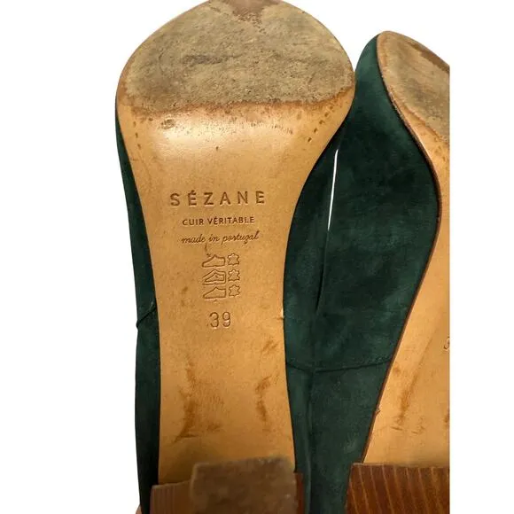 Sezane Green Suede Boots Sz. 39 (US 8)