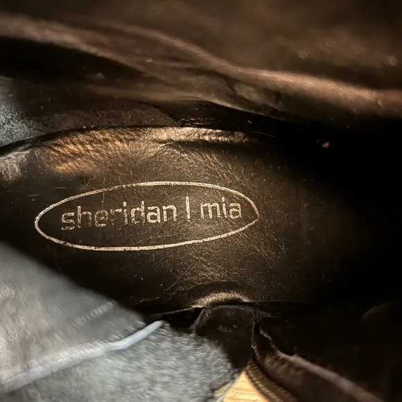 Sheridan Mia Black Leather Boots with Leaf Fringe 10