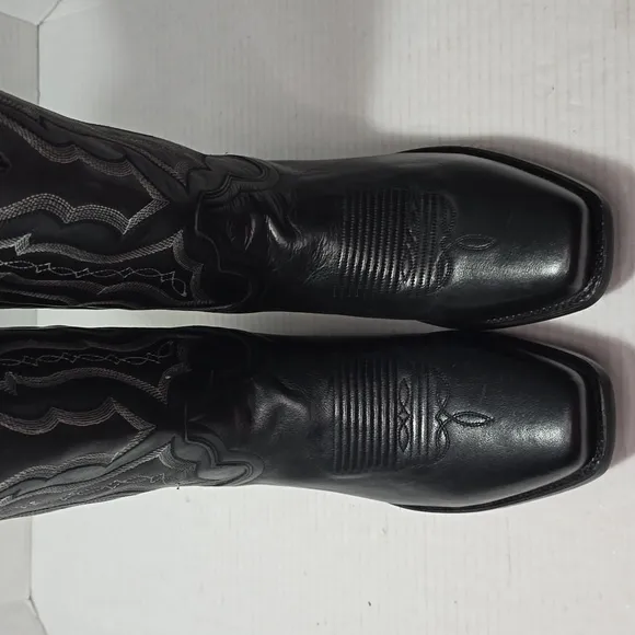 Size 10.5D Dan Post Boots Mens Wade Embroidered Square Toe Casual Boots Mid Calf