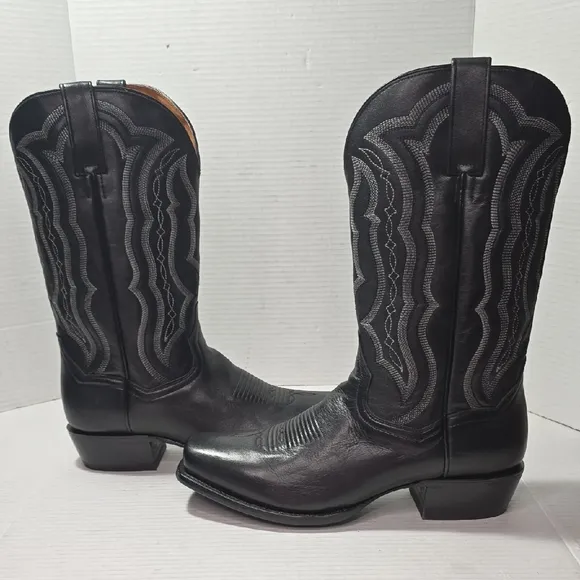 Size 10.5D Dan Post Boots Mens Wade Embroidered Square Toe Casual Boots Mid Calf
