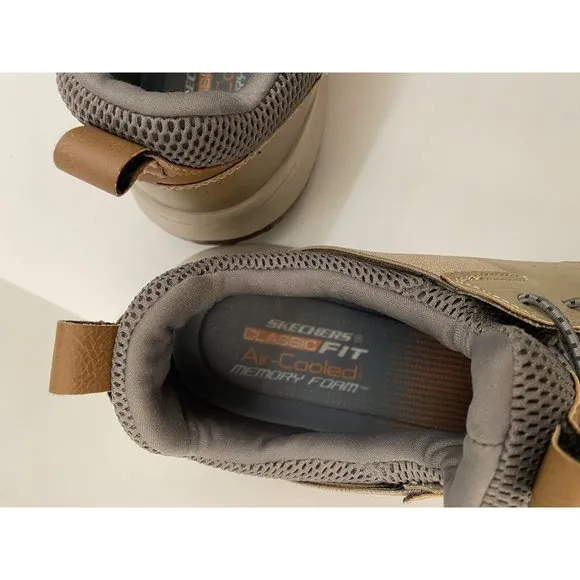 Skechers Delson Camben SN65474 Bungee Shoes Mens Size 13 Tan