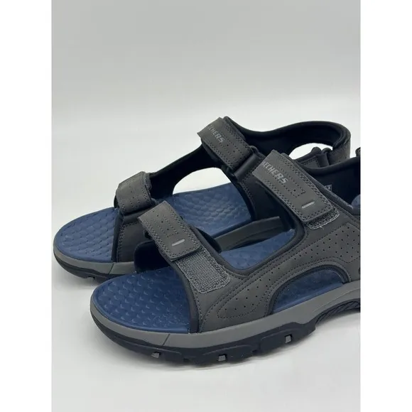 Skechers Sandals Mens 13 Vegan Tresman Garo Grey Relaxed Strappy Hiking 204105