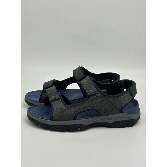 Skechers Sandals Mens 13 Vegan Tresman Garo Grey Relaxed Strappy Hiking 204105