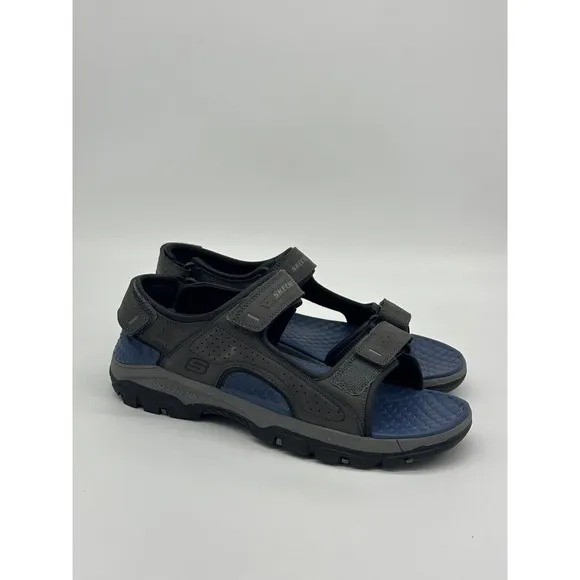 Skechers Sandals Mens 13 Vegan Tresman Garo Grey Relaxed Strappy Hiking 204105