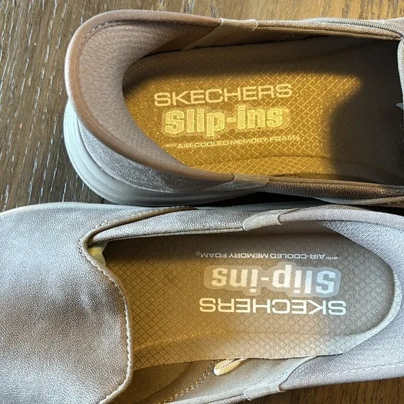 Skechers Slip-ins: On-the-GO Flex -taupe hands free  vegan leather shoes 8
