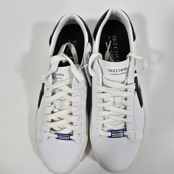 Skechers Womens Eden LX Royal White and Black Sneakers Size: 8.5