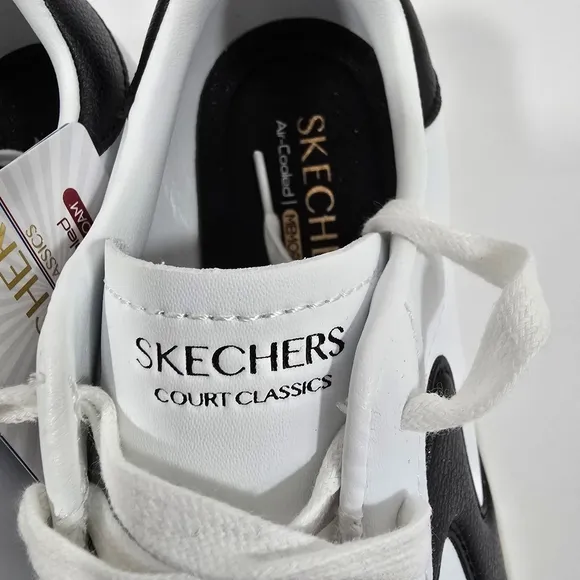 Skechers Womens Eden LX Royal White and Black Sneakers Size: 8.5