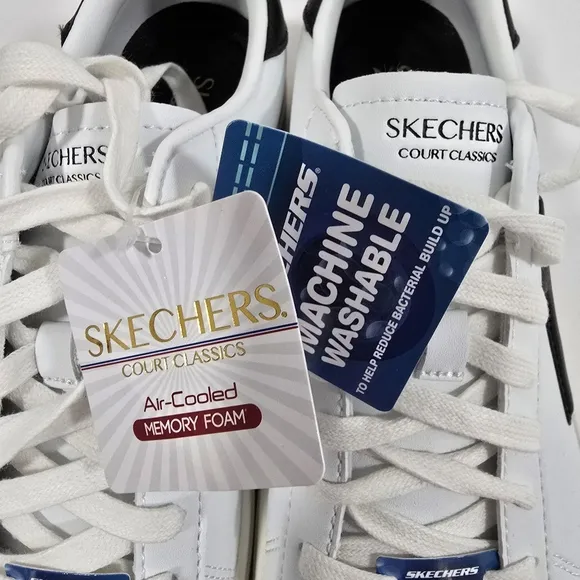 Skechers Womens Eden LX Royal White and Black Sneakers Size: 8.5