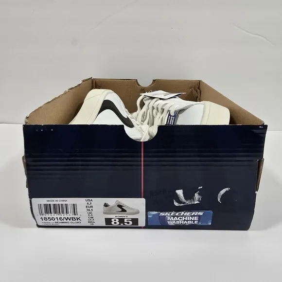 Skechers Womens Eden LX Royal White and Black Sneakers Size: 8.5