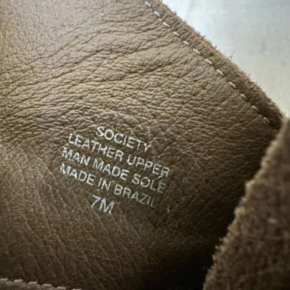 SOCIETY AMUSE x MATISSE Apron Ankle Boots Brown Suede Heeled