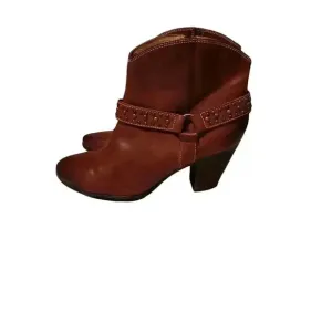 Sofft Womens Harness Ankle Boots Sz 11 Brown Leather Cowgirl Western Moto