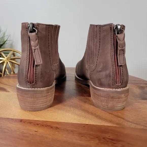 SoftWalk® Ramona Ankle Boot Brown Leather Women Size 7