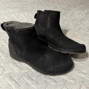 Sorel Black Ankle Boots Winter Snow Insulated Men Size 9 Woman 10.5 Warm