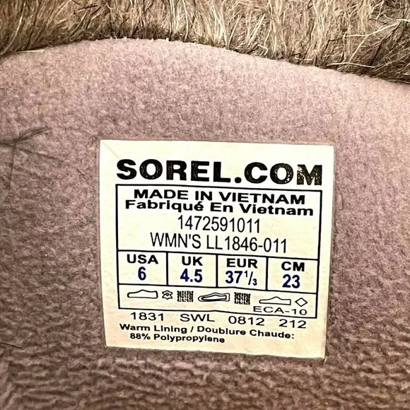 Sorel Boots 6 Tofino Black Gray Fur Lace Up Insulated Winter Snow Cold