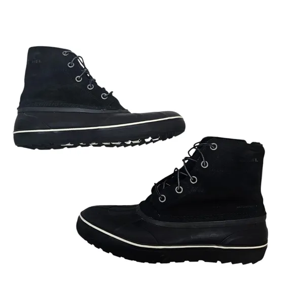 Sorel Cheyanne Metro Lace Up Black Waterproof Insulated Winter Boots Size 14 Men