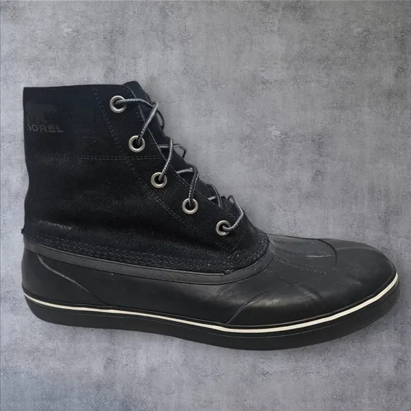 Sorel Cheyanne Metro Lace Up Black Waterproof Insulated Winter Boots Size 14 Men