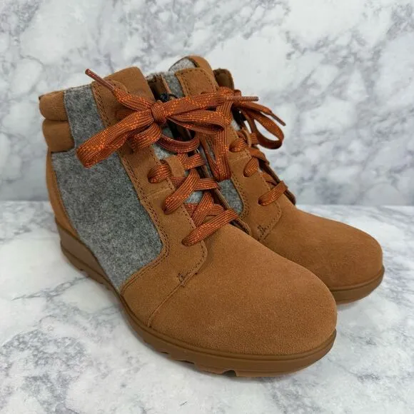 Sorel Evie Women’s Boots Size 9 Waterproof Wedge Suede NEW #K751